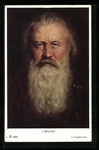 Künstler-AK Komponist J. Brahms im Portrait
