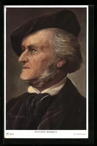 Künstler-AK Portrait des Komponisten Richard Wagner