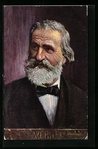 Künstler-AK Portrait des Komponisten Verdi