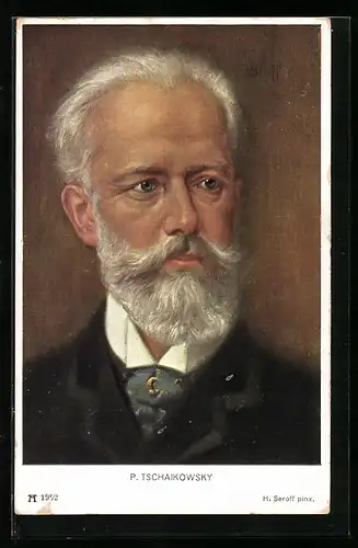 Künstler-AK Komponist P. Tschaikowski im Portrait
