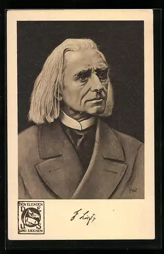 AK Portrait des Komponisten Franz Liszt