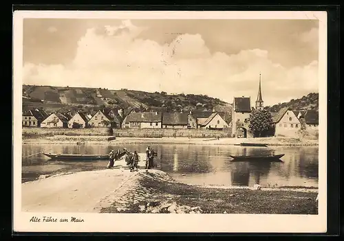 AK Frickenhausen am Main, Ortsansicht mit Fluss