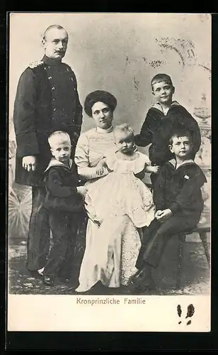 AK Kronprinzliche Familie von Sachsen