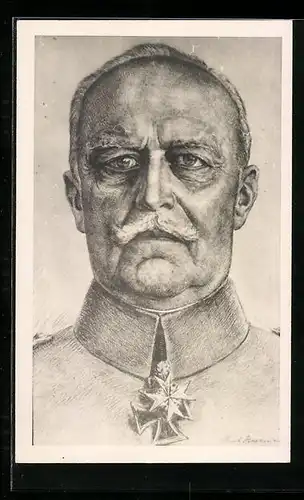 Künstler-AK Erich Ludendorff mit ernstem Blick