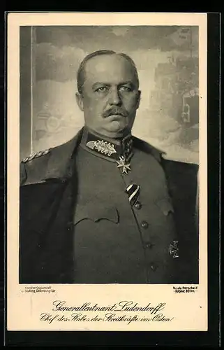 AK Generalleutnant Erich Ludendorff in Uniform