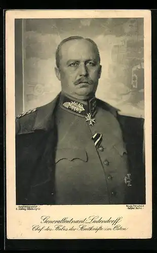 AK Generalleutnant Erich Ludendorff in Uniform