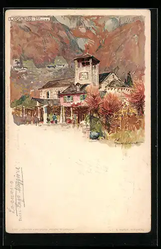 Künstler-AK Manuel Wielandt: Locarno, San Vittore, Ortsansicht
