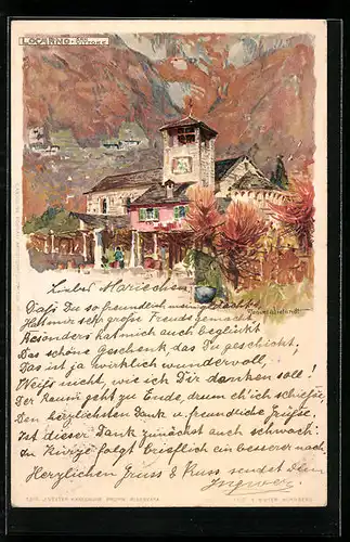 Künstler-AK Manuel Wielandt: Locarno, San Vittore, Ortsansicht