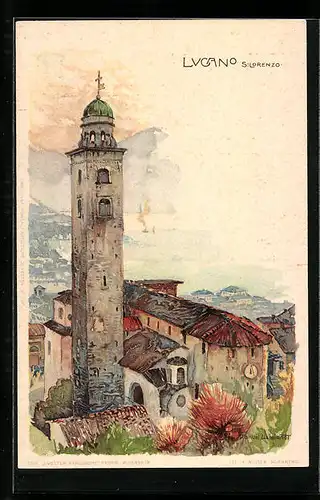 Künstler-AK Manuel Wielandt: Lucano, S. Lorenzo, Ortsansicht