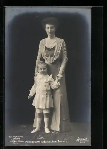 AK Prinzessin Max von Baden und Prinz Berthold