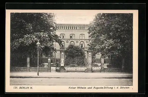 AK Berlin, Kaiser Wilhelm und Augusta-Stiftung, Schulstrasse