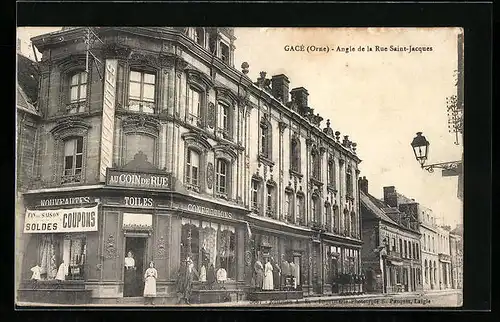 AK Gacé, Angle de la Rue Saint-Jacques