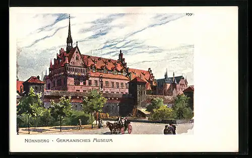 Künstler-AK Heinrich Kley: Nürnberg, Das Germanische Museum