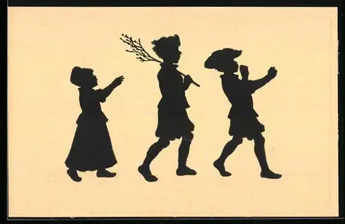 Künstler-AK Paul Konewka: Kinder gehen in einer Parade