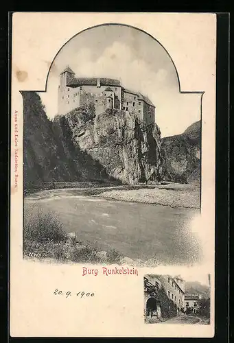 AK Die Burg Runkelstein vom Fluss aus gesehen