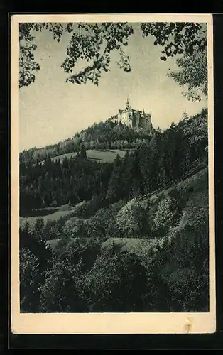 AK Die Burg Lauenstein, Blick aus dem Loquitztal