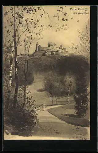 AK Veste Coburg vom Hofgarten