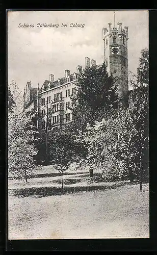 AK Coburg, Schloss Callenberg vom Garten aus gesehen