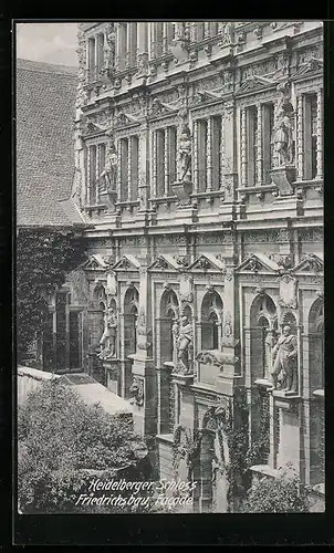 AK Heidelberg, Schloss, Facade vom Friedrichsbau