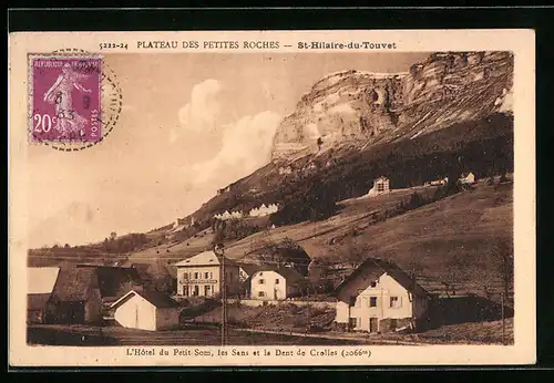 AK Saint-Hilaire-du-Touvet, Plateau des Petites Roches, L`Hotel du Petit Som, les Sans et la Dent de Crolles