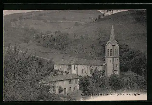 AK La Forteresse, La Mairie et l`Eglise