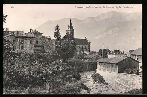 AK Voreppe, Vue sur la Roize et l`Eglise Paroissiale