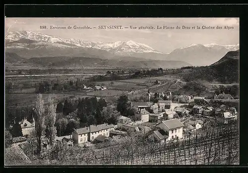 AK Seyssinet, Vue générale, La Plaine du Drac et la Chaine des Alpes