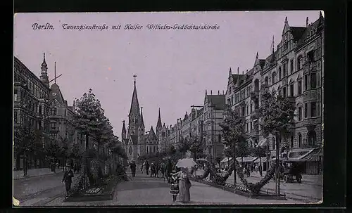 AK Berlin-Charlottenburg, Tauentzienstrasse mit Kaiser-Wilhelm-Gedächtniskirche