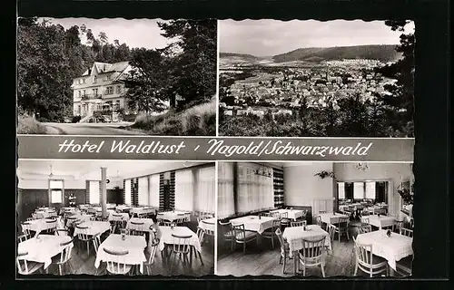 AK Nagold / Schwarzwald, Hotel Waldlust, Ortsansicht aus der Vogelschau