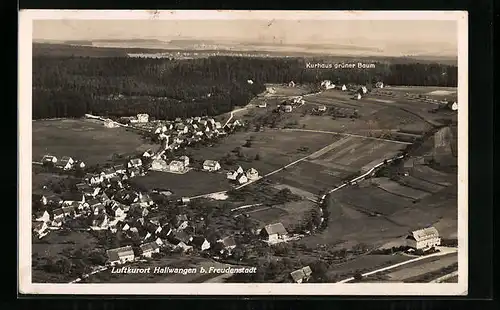 AK Hallwangen / Schwarzwald, Ortsansicht vom Flugzeug aus gesehen