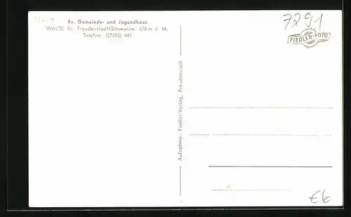 AK Wälde / Schwarzwald, Evangelisches Gemeinde- und Jugendhaus