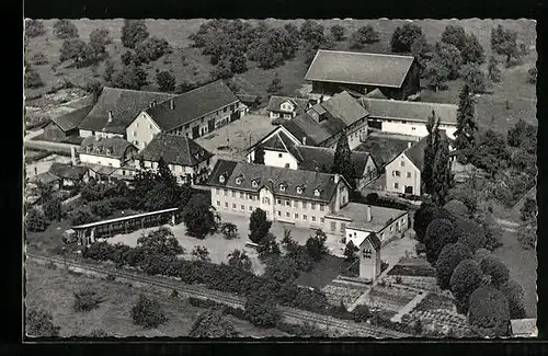 AK Hilzingen, Kinderheim und Gutshof Storzeln aus der Vogelschau