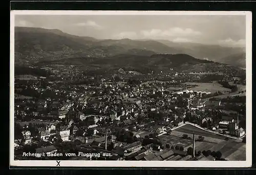 AK Achern / Baden, Gesamtansicht vom Flugzeug aus gesehen