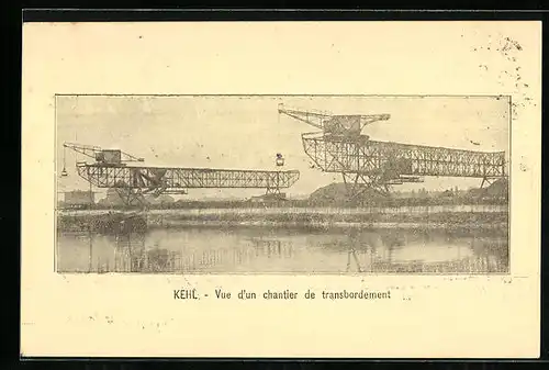 AK Kehl / Rhein, Brikettfabrik mit Verladehafen