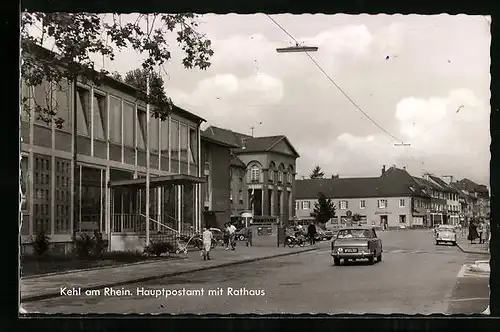 AK Kehl / Rhein, Hauptpostamt mit Rathaus