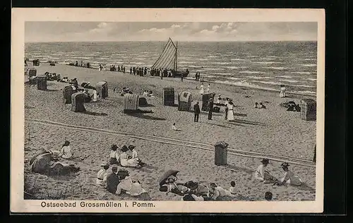 AK Grossmöllen / Ostsee, Strandpartie