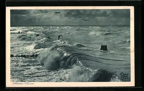 AK Königsberg, Schwerer Sturm an der Küste