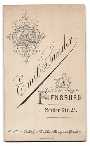 Fotografie Emil Sander, Flensburg, Norder-Str. 25, Junger Herr mit abstehendem Haar im Anzug