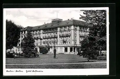 AK Baden-Baden, Hotel Bellevue mit Anlagen
