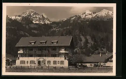 AK Bayrischzell, Hotel Alpenrose mit Wendelstein