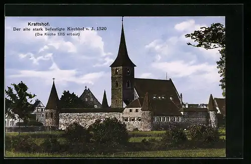 AK Kraftshof, Befestigter Kirchhof mit Kirche