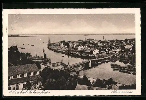 AK Eckernförde /Ostsee, Panorama aus der Vogelschau