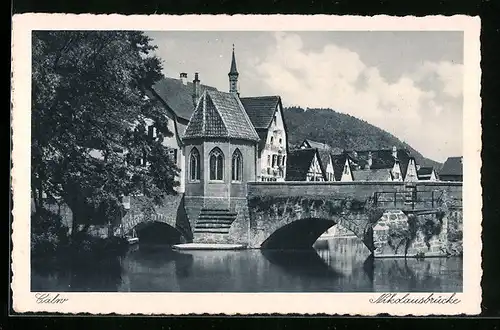 AK Calw, Nikolausbrücke, Ortspartie