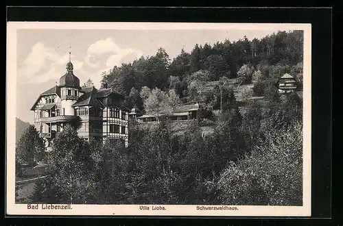 AK Bad Liebenzell, Villa Lioba und Schwarzwaldhaus