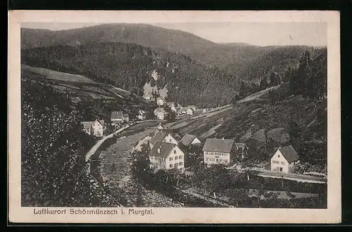 AK Schönmünzach /Murgtal, Gesamtansicht aus der Vogelschau