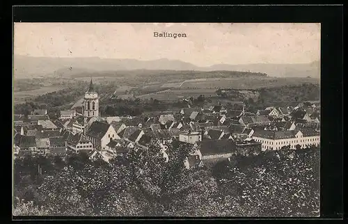 AK Balingen, Ortsansicht aus der Vogelschau