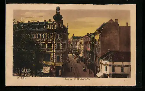 AK Crefeld, Blick in die Hochstrasse
