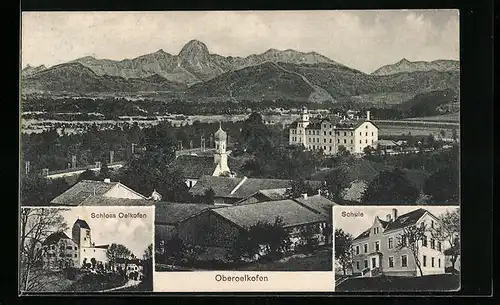 AK Oberoelkofen, Ortsansicht, Schloss Oelkofen, Schule