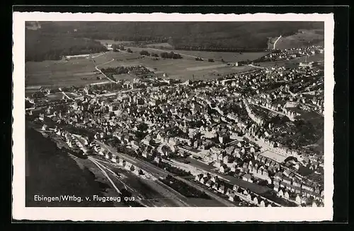 AK Ebingen /Württ., Ortsansicht vom Flugzeug aus