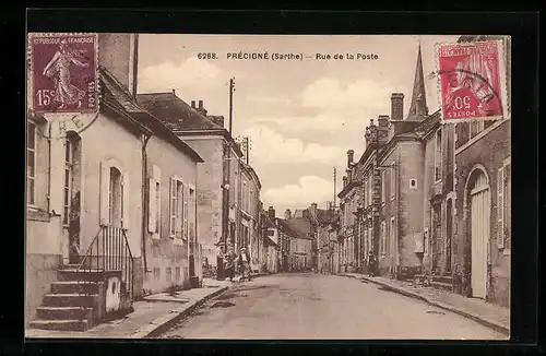 AK Précigné, Rue de la Poste